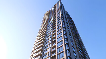 Obraz premium Modern High-Rise Apartment With Space for Business Marketing Text in a Cityscape