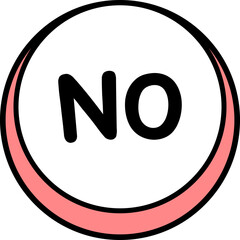 Red no, wrong, fail checkmark button illustration