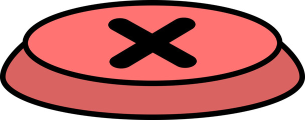 Red no, wrong, fail checkmark button illustration