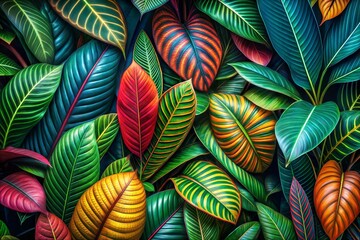 Vibrant tropical leaves cool wallpaper showcasing nature colors
