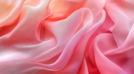 Obraz premium Delicate Pink and Orange Ombre Fabric Draped and Textured