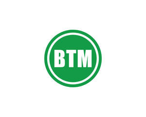 BTM logo design vector template. BTM
