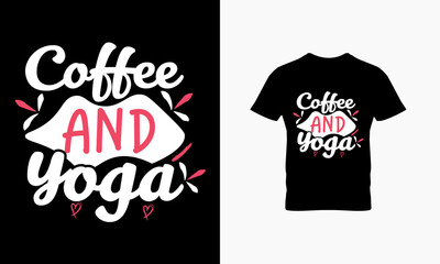 Coffee and yoga t shirt design 