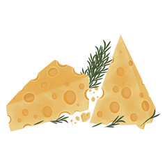 Vector Illustration Logo Clipart Triangle Emmental Cheese 