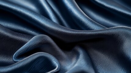 Close-up of Smooth Blue Fabric with Subtle Texture