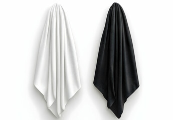 Black and White Fabric Draped on Wall.