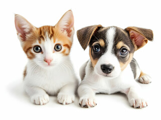 Obraz premium Kitten and Puppy Best Friends.