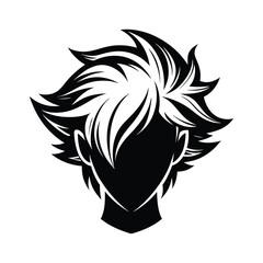 boy hair silhouette head art