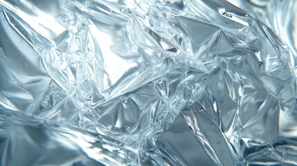 Abstract Close-up of Crinkled Aluminum Foil
