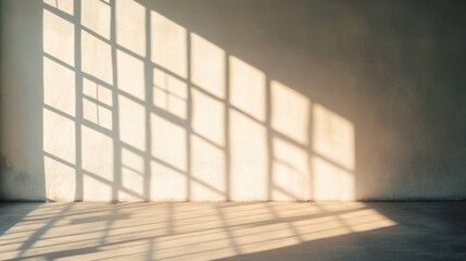 A Window's Shadow Cast on a White Wall and Floor