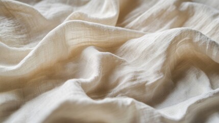 Close-up of Draped White Fabric with a Subtle Texture