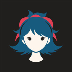 girl head and hair silhouette art