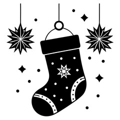 A bright Christmas stocking hanging by the festival