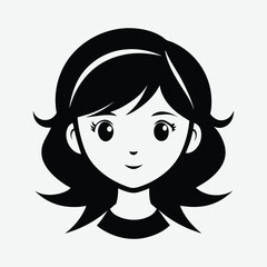girl head and hair silhouette art