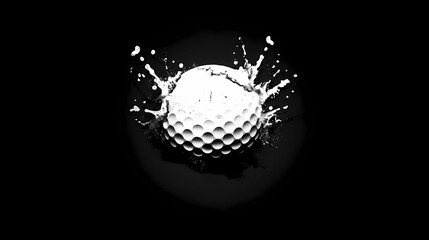 A simple logo, the shape of a golf ball breaking through, Generative AI illustrations.