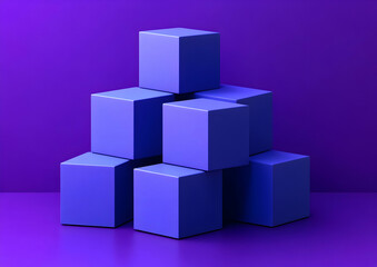 Obraz premium Abstract Purple Cube Structure.