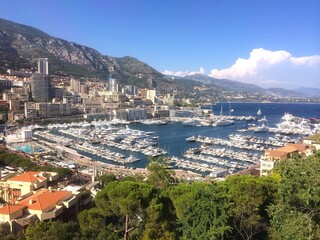 a view of Port Hercule in Monaco France