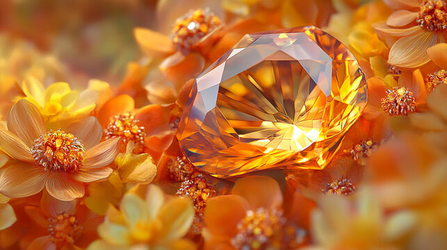 A golden-yellow topaz gemstone sparkling in the light