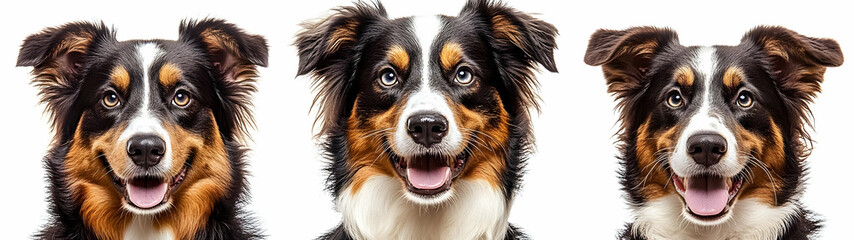 Three Happy Australian Shepherds.