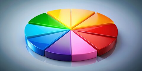 Obraz premium Vibrant Pie Chart Collection: Seven Multicolor Segments for Dynamic Data Visualization in Fashion Photography