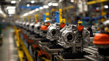 Fototapeta premium An assembly facility dedicated to the production of high-efficiency fuel injectors.