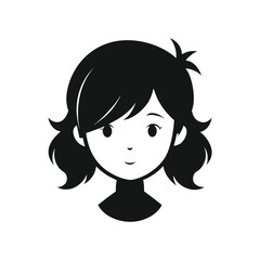 girl head and hair silhouette art