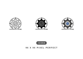 Agile Icon. Agility Scrum Iteration Pictogram Graphic Illustration. Isolated Simple Line Icon For Infographic, App and Web Button.