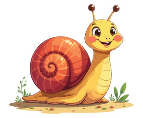Cute Funny snail Smile Cartoon Coloring page For Kids © ArifulIslam