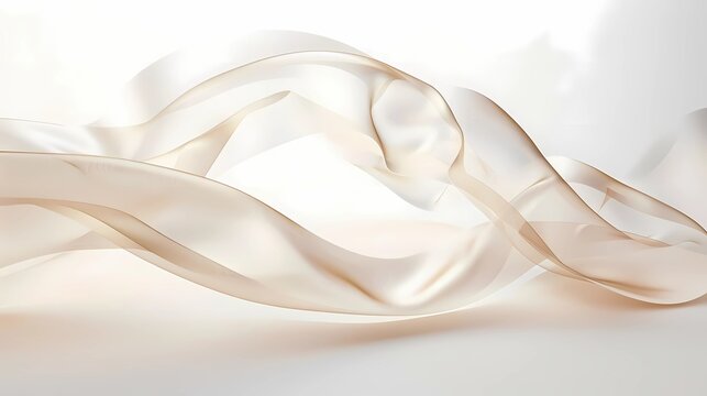 A transparent ribbon floating overall picture is white and beige, Generative AI illustrations.