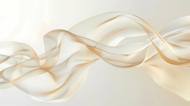 A transparent ribbon floating overall picture is white and beige, Generative AI illustrations.