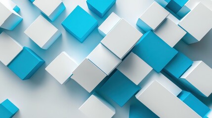 Obraz premium Abstract Geometric Pattern with Blue and White Cubes
