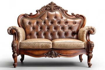 Vintage Sofa Chair Isolated with Transparent Background for Home Decor, Interior Design, and Furniture Showcase - Perfect for Modern and Classic Styles