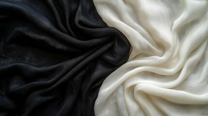 Obraz premium Black and White Fabric Background.