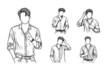 Illustration highlighting the coolness of men in casual shirts