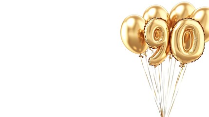 Golden Balloons Celebrating a 90th Anniversary