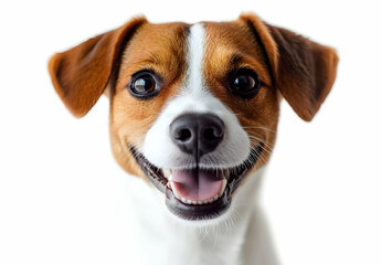 Happy Jack Russell Terrier Dog Smiling Close Up.