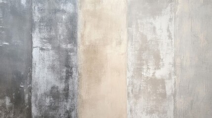 Fototapeta premium Abstract Vertical Stripes of Gray, Beige, and White Paint