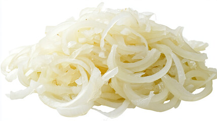 A pile of thinly sliced onions ready to be added