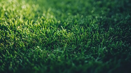Naklejka premium Green grass background Top view Copy space : Generative AI