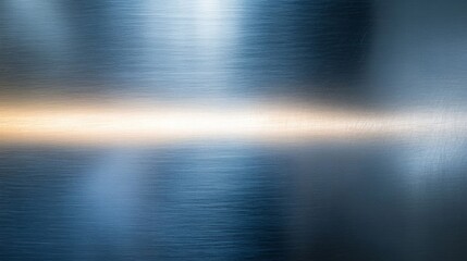 Fototapeta premium Brushed Metal Surface with Horizontal Light Reflection