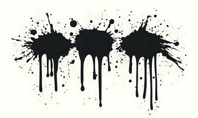 Abstract Black Ink Splatter.