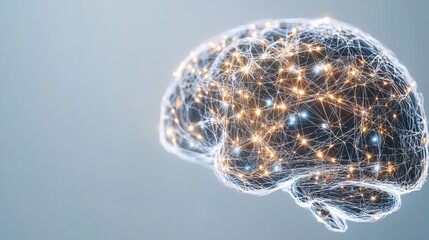 Close-up of human brain with intricate neural pathways, symbolizing cognitive biases and complex thought processes, ideal for educational or scientific presentations.