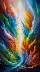 Forces of Nature series. Composition of colorful paint and abstract shapes with metaphorical relationship to modern art, abstract art, expressionism and spirituality