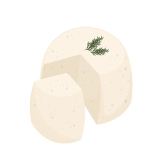 Vector Illustration Logo Clipart Fresh Ricotta Italian Cheese 