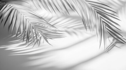 Obraz premium Palm Leaf Shadows Cast on a White Surface