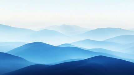 Blue Mountains Under a Haze of Mist