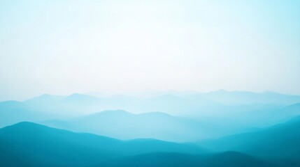 Hazy Blue Mountain Range in the Distance