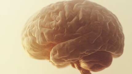 Close-up of human brain with intricate neural pathways, symbolizing cognitive biases and complex thought processes, ideal for educational or scientific presentations.