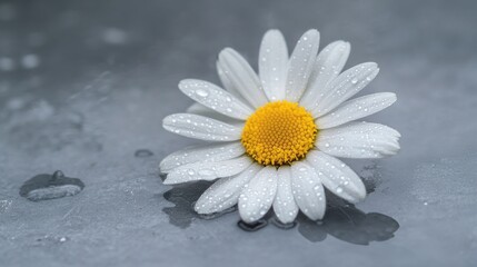 Delicate Daisy Blossom with Dewdrops