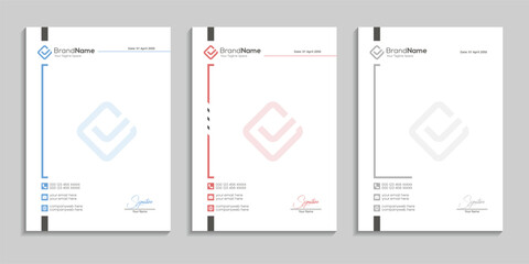 letterhead design vector template bundle with vintage retro color variation 